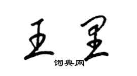 梁錦英王里草書個性簽名怎么寫