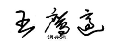 朱錫榮王鷹適草書個性簽名怎么寫