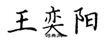 丁謙王奕陽楷書個性簽名怎么寫
