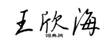 王正良王欣海行書個性簽名怎么寫