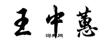 胡問遂王中蕙行書個性簽名怎么寫