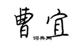 王正良曹宜行書個性簽名怎么寫