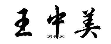 胡問遂王中美行書個性簽名怎么寫