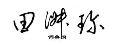 梁錦英田淑珍草書個性簽名怎么寫