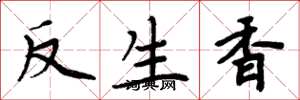 周炳元反生香楷書怎么寫