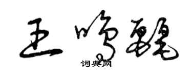 曾慶福王鳴麗草書個性簽名怎么寫