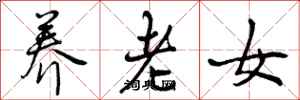 曾慶福養老女行書怎么寫