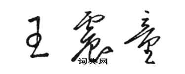 駱恆光王震童草書個性簽名怎么寫