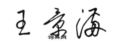 駱恆光王景滿草書個性簽名怎么寫