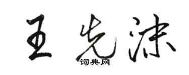 駱恆光王先沫行書個性簽名怎么寫