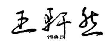 曾慶福王軒然草書個性簽名怎么寫