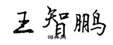 曾慶福王智鵬行書個性簽名怎么寫