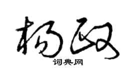 曾慶福楊政草書個性簽名怎么寫