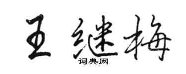 駱恆光王繼梅行書個性簽名怎么寫