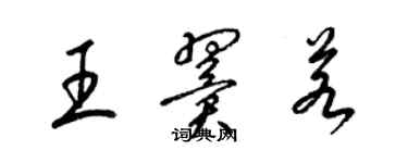 梁錦英王翼若草書個性簽名怎么寫