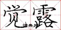 龐中華覺露楷書怎么寫