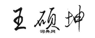 駱恆光王碩坤行書個性簽名怎么寫