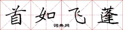 袁強首如飛蓬楷書怎么寫