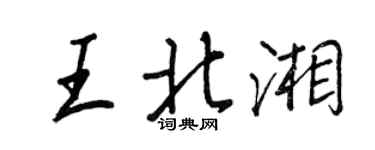 王正良王北湘行書個性簽名怎么寫
