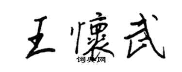 王正良王懷武行書個性簽名怎么寫