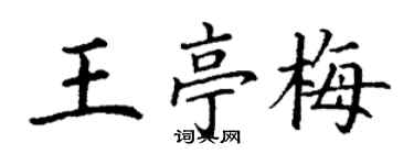 丁謙王亭梅楷書個性簽名怎么寫