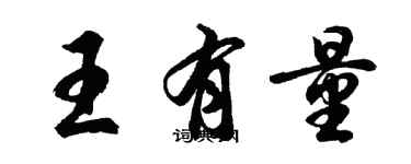 胡問遂王有量行書個性簽名怎么寫