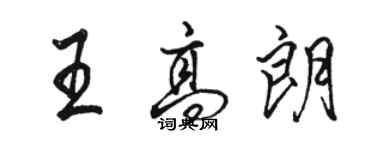 駱恆光王高朗行書個性簽名怎么寫