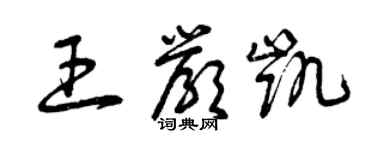 曾慶福王嚴凱草書個性簽名怎么寫