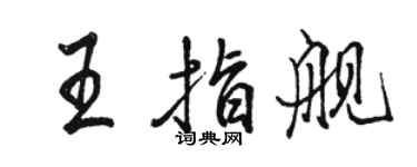 駱恆光王指艦行書個性簽名怎么寫