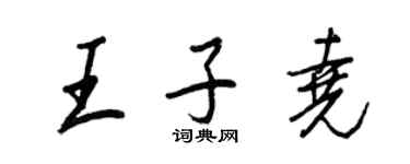 王正良王子堯行書個性簽名怎么寫