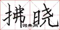駱恆光拂曉楷書怎么寫