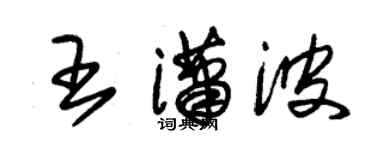 朱錫榮王瀟波草書個性簽名怎么寫