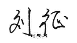 駱恆光劉征行書個性簽名怎么寫