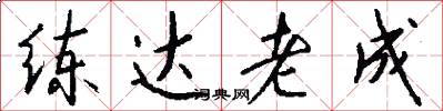 練達老成怎么寫好看