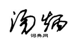 朱錫榮湯炳草書個性簽名怎么寫