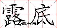龐中華露底楷書怎么寫