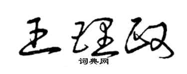 曾慶福王理政草書個性簽名怎么寫