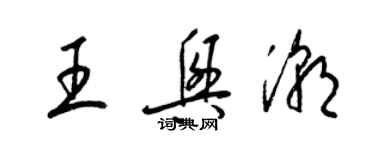 梁錦英王興潮草書個性簽名怎么寫