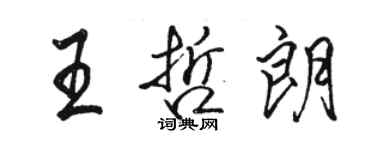 駱恆光王哲朗行書個性簽名怎么寫