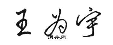 駱恆光王為宇行書個性簽名怎么寫