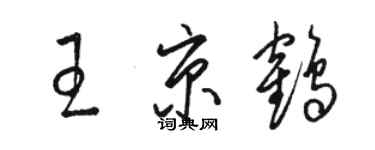 駱恆光王京鶴草書個性簽名怎么寫