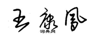 朱錫榮王康鳳草書個性簽名怎么寫
