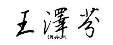 王正良王澤芬行書個性簽名怎么寫