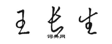 駱恆光王長生草書個性簽名怎么寫