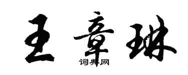 胡問遂王章琳行書個性簽名怎么寫