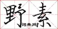 駱恆光野素楷書怎么寫