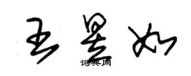 朱錫榮王昱如草書個性簽名怎么寫