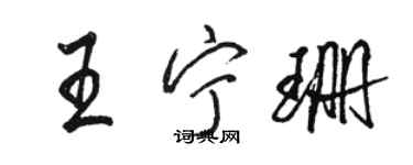駱恆光王寧珊行書個性簽名怎么寫