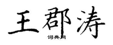 丁謙王郡濤楷書個性簽名怎么寫
