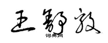 曾慶福王舒毅草書個性簽名怎么寫